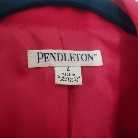 Pendleton Womens Fuchsia Pink Blazer Size 4 Virgin Wool Career Feminine Chic - Picture 8 of 8